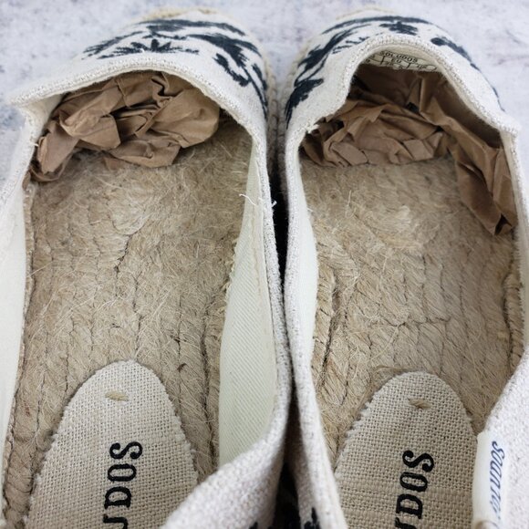 Soludos Espadrilles Shoes Embroidered Canvas Jute Bohemian Resortwear size 9 - Picture 8 of 13